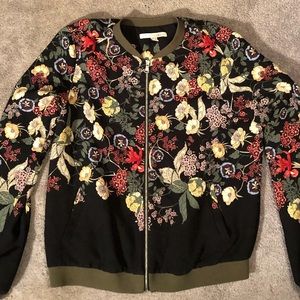 Zara floral bomber jacket